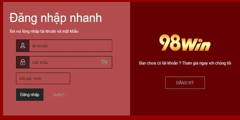 Một số lưu ý khi người chơi đăng nhập 98win